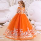RSSLyn Girls Orange Dresses Free Crown for Teenage Girls New Ballgown Dress Floor Length RCP20219