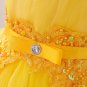 Mesh 3-6 Months Newborn Dress Solid Yellow Dress for Summer First Birthday Dress with Free Tiara