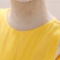 Mesh 3-6 Months Newborn Dress Solid Yellow Dress for Summer First Birthday Dress with Free Tiara