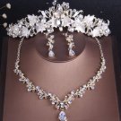 Rsslyn 3pc/SET Birthday Women Jewelries for Women-Floral Crown Pretty Golden Choker and Earrings