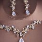 Rsslyn 3pc/SET Birthday Women Jewelries for Women-Floral Crown Pretty Golden Choker and Earrings