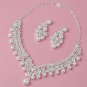 RSSLyn 3pc/SET Pearl Birthday Jewelries for Women-Pearl Tiara Elegant Choker and Dangle Earrings