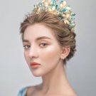 Rsslyn Vintage Tiara for a Queen Golden Tiaras-Garden Wedding Molding Leaf and Butterfly