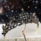 Rsslyn Black Crown Baroque Style Black Tiara for Women Pageant Gothic Show