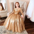 Rsslyn Beautiful Golden Dresses for Girls Party Dress Free Golden Crown Ballgown Christmas Dress