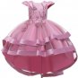 RSSLyn New Trailing Dress for Girls Christmas Pageant Outfit Girls Free TIARA Luxury Green Dress