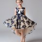 Rsslyn Embroidery Ruffles Navy Blue Dress with Long Bow Tie Sweetheart Teen Girls Formal Dress