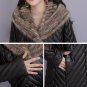 RSSLyn Free CC Brooch for Leather Coats High-Quality Quilted Overcoats for Women with Sheep Fur Hood