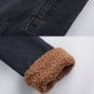 RSSLyn New Wadded Black Denim Jacket for Women Thick Fleece Faux Fur Lining Winter Jacket for Women