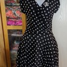 RSSLYN Limited Stocks large Size Black Dress for Women V-Neck Polka Dots Soft Dress