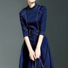 Rsslyn High-Quality Denim Dress for Women with Free CC Brooch