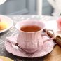 Rsslyn 3pcs/SET Elegant Pink Porcelain Tea Cup, Saucer and Spoon Personal Use Kitchenware