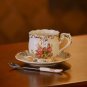 Rsslyn 3pcs/SET European Kitchen Tea Cup Set Peaceful Living Golden Rose Porcelain Personal Use