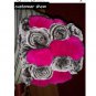 Rsslyn Purple Winter Hats Purple Magenta Color Rose Pattern 100% Genuine Rex Rabbit Fur Hats