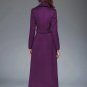Rsslyn Long Overcoats Purple Trench Coats with Free CC Brooch Double Breasted Wool Coats for Women