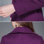 Rsslyn Long Overcoats Purple Trench Coats with Free CC Brooch Double Breasted Wool Coats for Women
