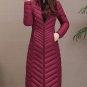 RssLyn Turtleneck Jacket Purple Parka Solid Color Hooded Winter Coats for Women