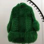 RssLyn Natural Lamb Fur Mongolian Sheep Fur Vogue Green Jackets for Women with Free CC Brooch