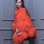 RssLyn Natural Lamb Fur Mongolian Sheep Fur Vogue Green Jackets for Women with Free CC Brooch