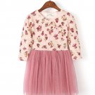 Rsslyn Limited Stocks SALE Baby Girls Dresses 3t/4t Cotton Long Sleeve Pink Dress with Floral Top
