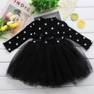Rsslyn Limited Stocks SALE Baby Dresses 6-9 Months Cotton Long Sleeve Black Dress with Polka Dot Top