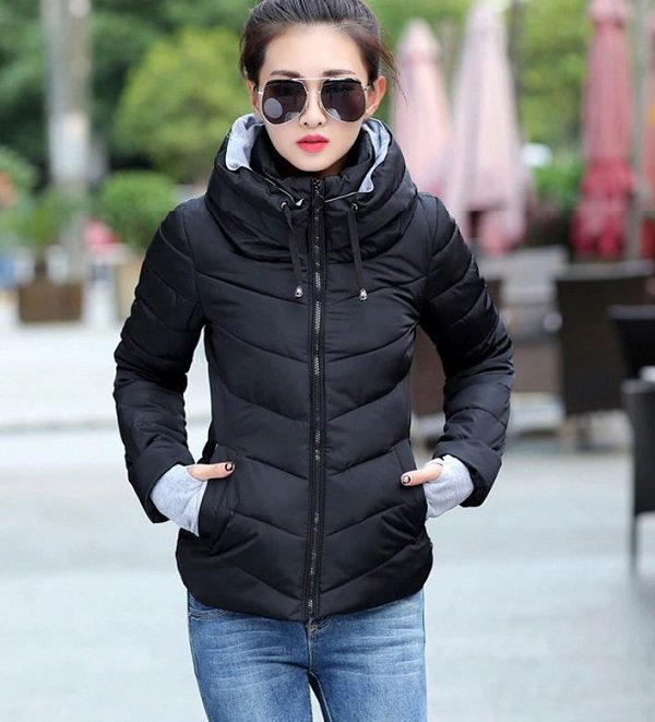 Rsslyn Black Turtleneck Winter Jackets with Handwarmer New Black Winter Jackets for Women and Girls