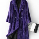 Rsslyn Womens Luxury Overcoats Real Mink Fur Purple Winter Coats
