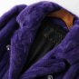 Rsslyn Womens Luxury Overcoats Real Mink Fur Purple Winter Coats