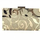 Rsslyn Womens Luxury Purse Spiral Golden Clutch with FREE Brooch