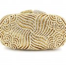 Rsslyn Womens Evening Purse Spiral Pattern Golden Clutch with FREE Brooch