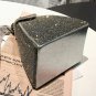 Rsslyn Black Leather Bags for Women with Crystals Pyramid Shape Free CC Brooch