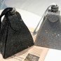 Rsslyn Black Leather Bags for Women with Crystals Pyramid Shape Free CC Brooch