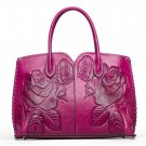 Rsslyn Genuine Leather Bags for Women Pink Totes with Free Brooches