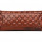 Rsslyn Embossed Rose Brown Leather Bags with Free Brooch Fashion Bags for Women