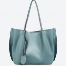 Rsslyn Pleated Blue Leather Bags with Free Brooch Luxury Handbag For Women