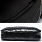 Rsslyn Patchwork Black Leather Briefcases for Men Unisex Free Silver Brooch Coco Pins