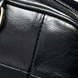 Rsslyn Patchwork Black Leather Briefcases for Men Unisex Free Silver Brooch Coco Pins