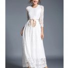 Rsslyn Lacy White Maxi Dresses for Women White Bridal Dresses