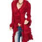 Rsslyn Knitted Cardigan for Women Vintage Style Ruffled Edges