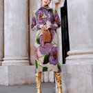 Rsslyn High-Quality Purple Sweaters Plus Sizes Turtleneck Sweaters with Purple Flowers