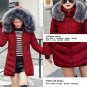 Rsslyn Red Parka with Attached Hand Warmer Fur Hooded Jackets for Women