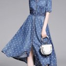 Rsslyn Fashion Denim Dress for Women with Stars