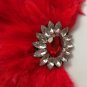 Rsslyn Large Feather Brooch Red Brooch for Women