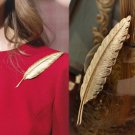 Rsslyn Unisex Large Golden Leaf Brooch
