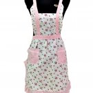 Rsslyn Ruffled Pink Apron for Women