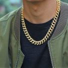 Rsslyn Mens Large Chokers 13mm Iced Out Cuban Golden Necklace for Men Chain Hip Hop Jewelry