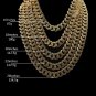 Rsslyn Mens Large Chokers 13mm Iced Out Cuban Golden Necklace for Men Chain Hip Hop Jewelry