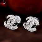 Rsslyn Fashion Silver Earrings for Elegant Women-CC Monogram Silver Earrings