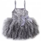 Rsslyn New Stocks Gray Dress for Girls Princess Dress Up