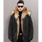 Rsslyn Fashion Black Hooded Parka for Men Mountaineers Snow Hiking Gear
